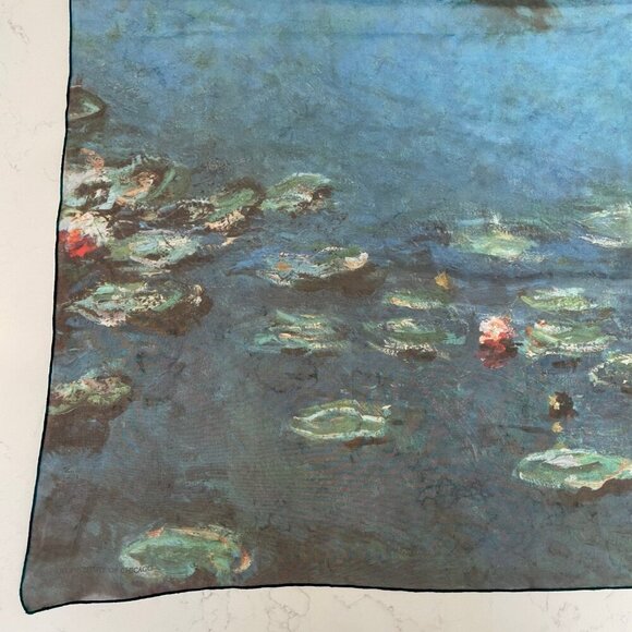 The Art Institute of Chicago 35" x 35" Claude Monet Print Fabric Scarf no tags - Picture 5 of 9